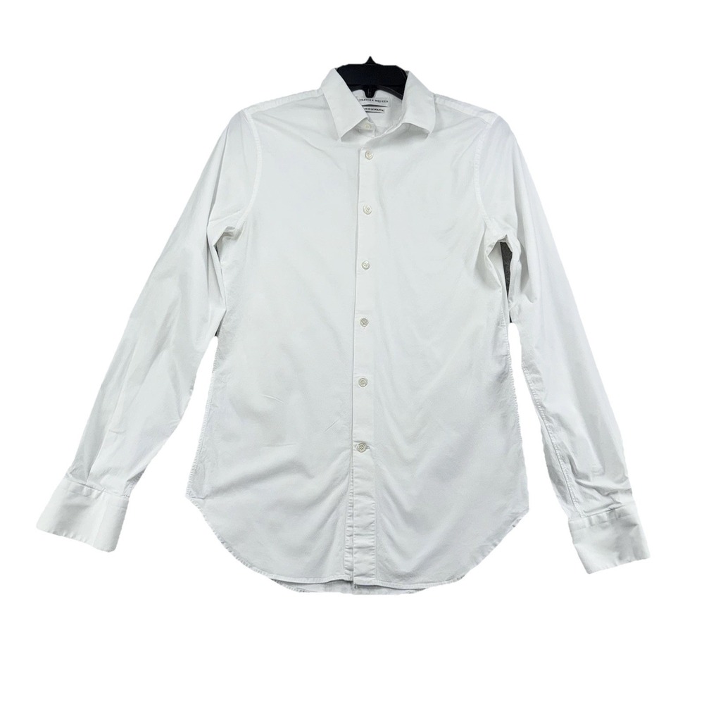 alexander mcqueen Men's White Longโ Sleeve Shirt Size 15